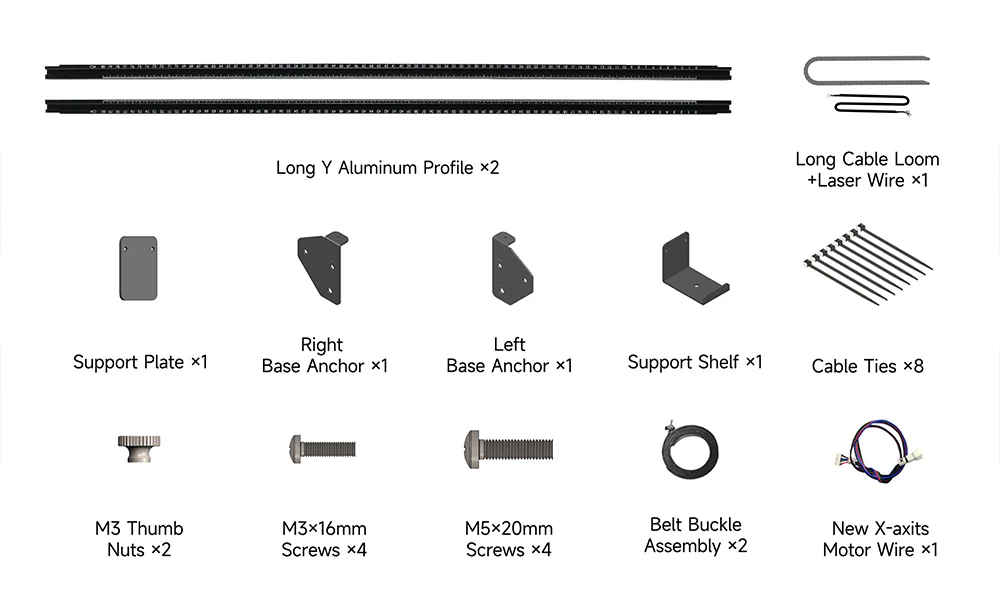Ortur LM2 Extension Kit packing list