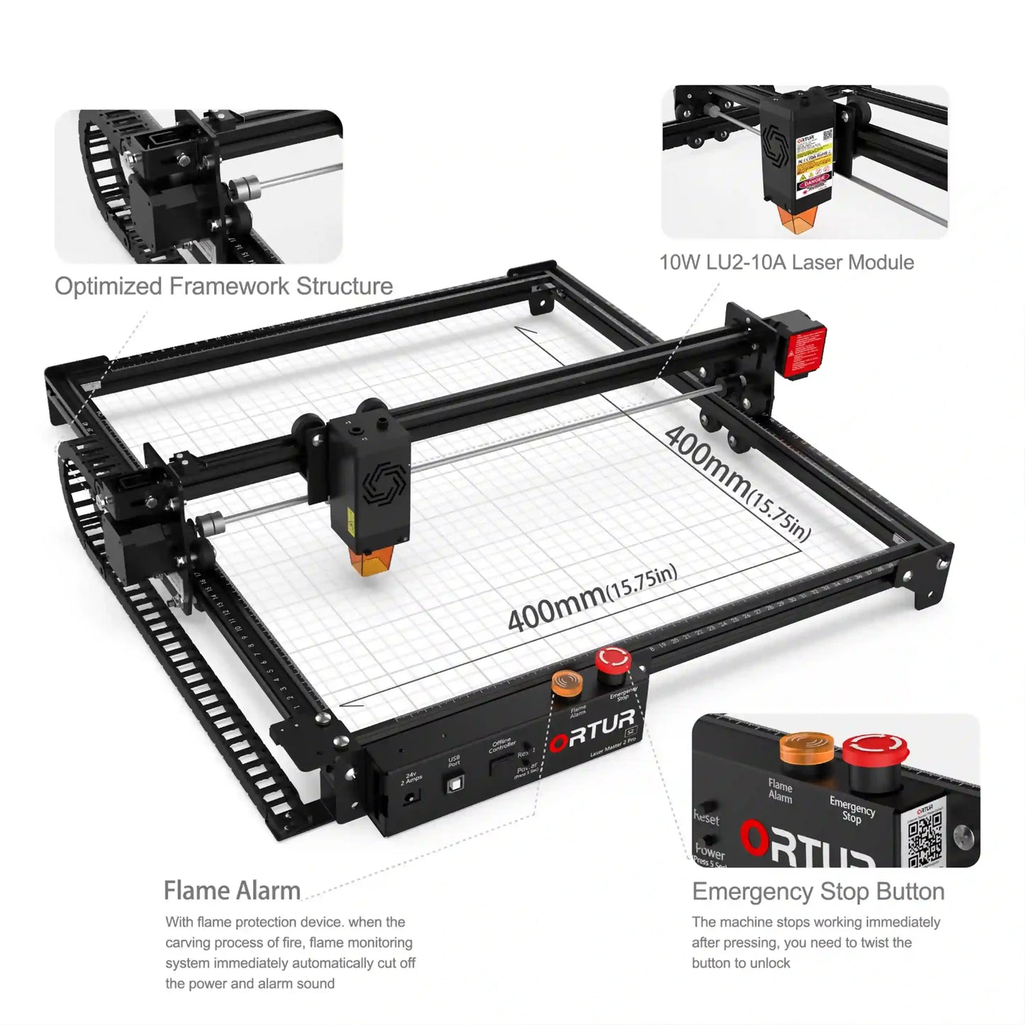 Ortur Laser Master 2 Pro S2 (LM2 Pro S2) Laser Engraving & Cutting Machine