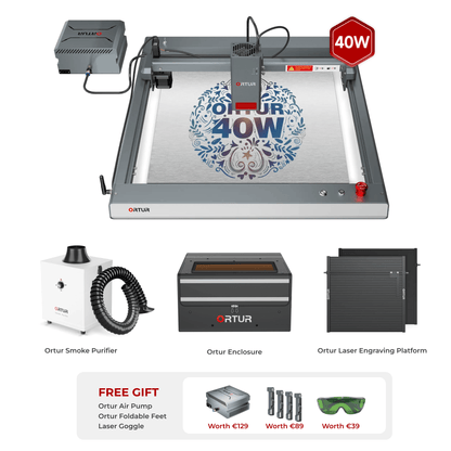 Ortur Laser Master 3 (LM3) Laser Engraving & Cutting Machine 40W (with Free Air Pump & FFT1.0) OLM3 CleanAir Bundle